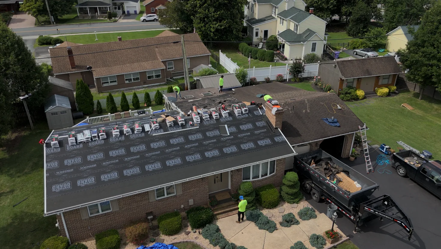 Aerial view of a commercial construction site