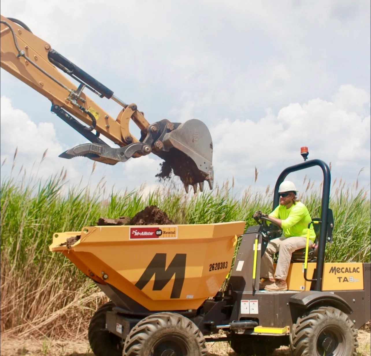 Construction equipment operating on site